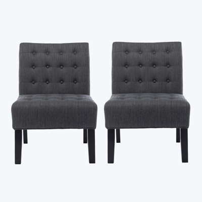 Emmalie 23'' Wide Tufted Slipper Chair Set