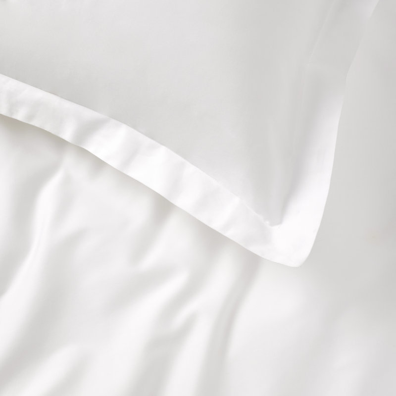 Premier Satin - Housse de couette pour lit double / grand 3 pièces Ensemble, Blanc éclatant