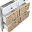 Armoire 6 tiroirs en blanc avec façade en panier et cadre 6 tiroirs pour le salon