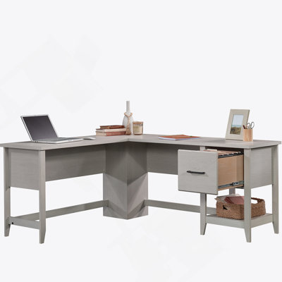Bureau en L, bureau d'écriture, bureau d'ordinateur avec tiroir classeur