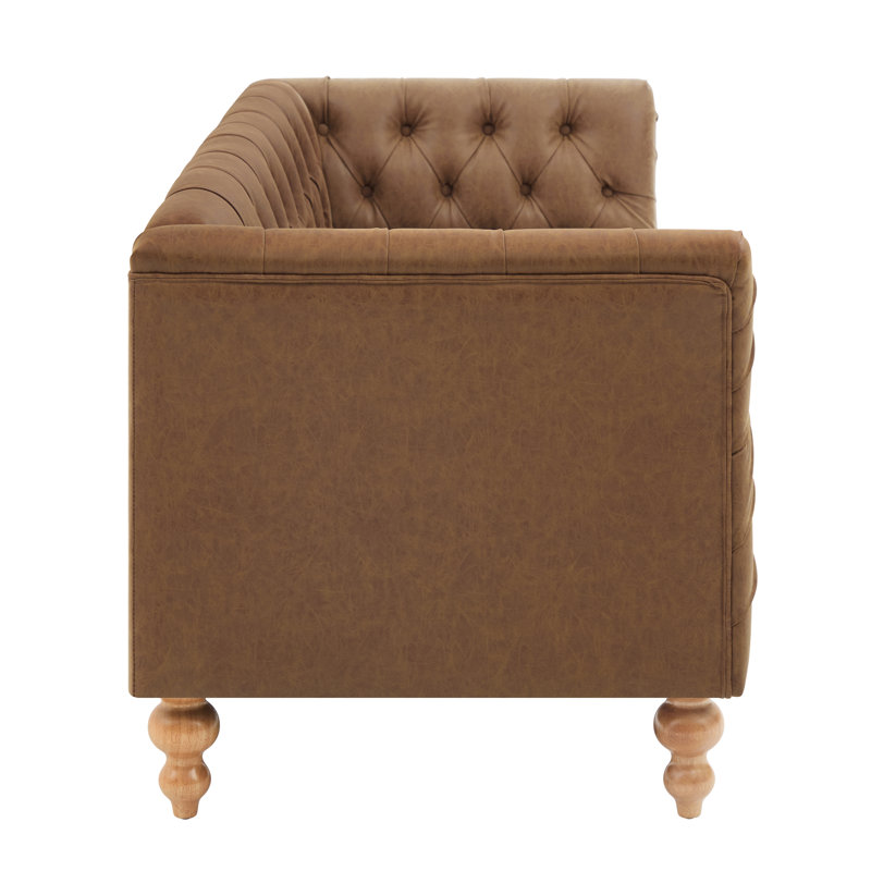 Canapé de 73,5 po Chesterfield, Brun
