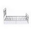 Cadre de lit double Garland avec 6 pieds en métal - Magnifique cadre de lit thermolaqué argent-1226498616