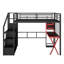Lit mezzanine double en métal avec poste de travail intégré et DEL-120218149