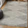 Elm Diamond Stripe Geometric Shag Gray/Ivory Rug