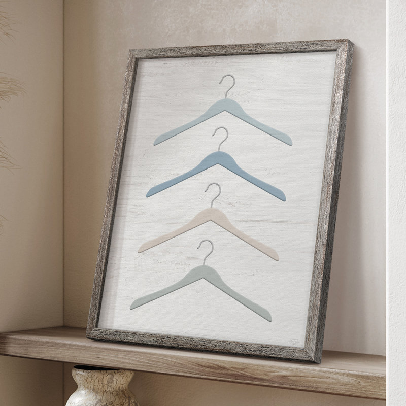 Laundry Hangers Framed Print - Solid Wood, 21" H x 17" W