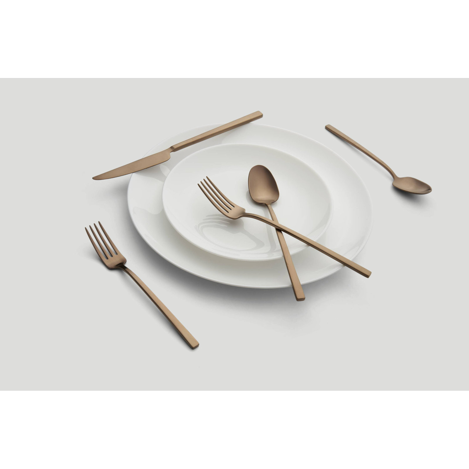 Loretta 20 Piece Flatware Set, Copper Satin