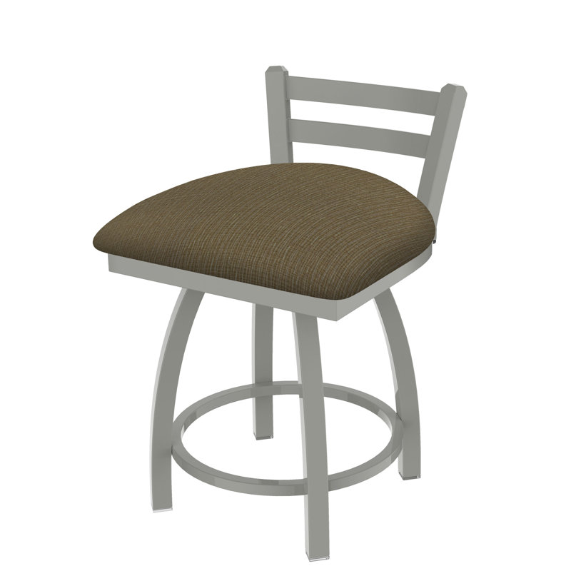 Tabouret de coiffeuse Jackie, Nickel anodisé, Tissu liège graphique