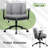 "with Flip-Up Armrests Leather, Cross Legged Office Chair on Wheels, Comfy Swivel Chair with Wide Seat for Home Office, Vanity,  Ergonomic Desk Chair Adjustable, GREY"-129226591