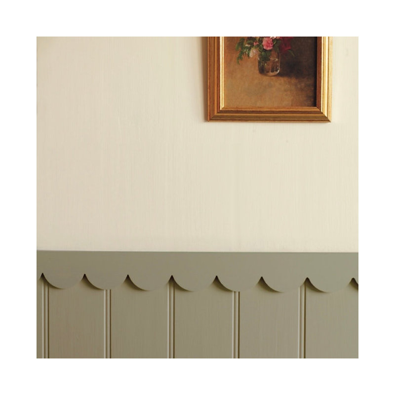 Large Decorative Scallop Design Trim - 95 x 6cm -Edging MDF Wood (Moisture Resistant) - Dado Moulding for DIY, Natural