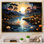 «Blue Green Pointillism River at Night IV», reproduction sur toile
