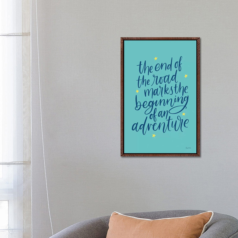 Graduation III Aqua by Becky Thorns - 1 Piece Wall Art on Canvas, 66.04cm H x 45.72cm W x 3.81cm D, Classic Brown Wood Framed
