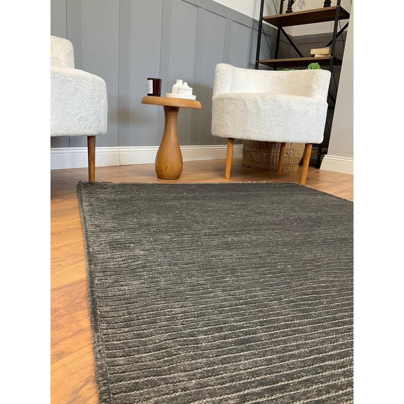 Amiliya Solid Colour Chenille Area Rug, Runner 203.2 x 762cm