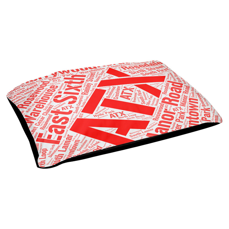 Coussin de chien « districts », Grand (l 40 po x P 30 po x H 14 po), Austin, Rouge