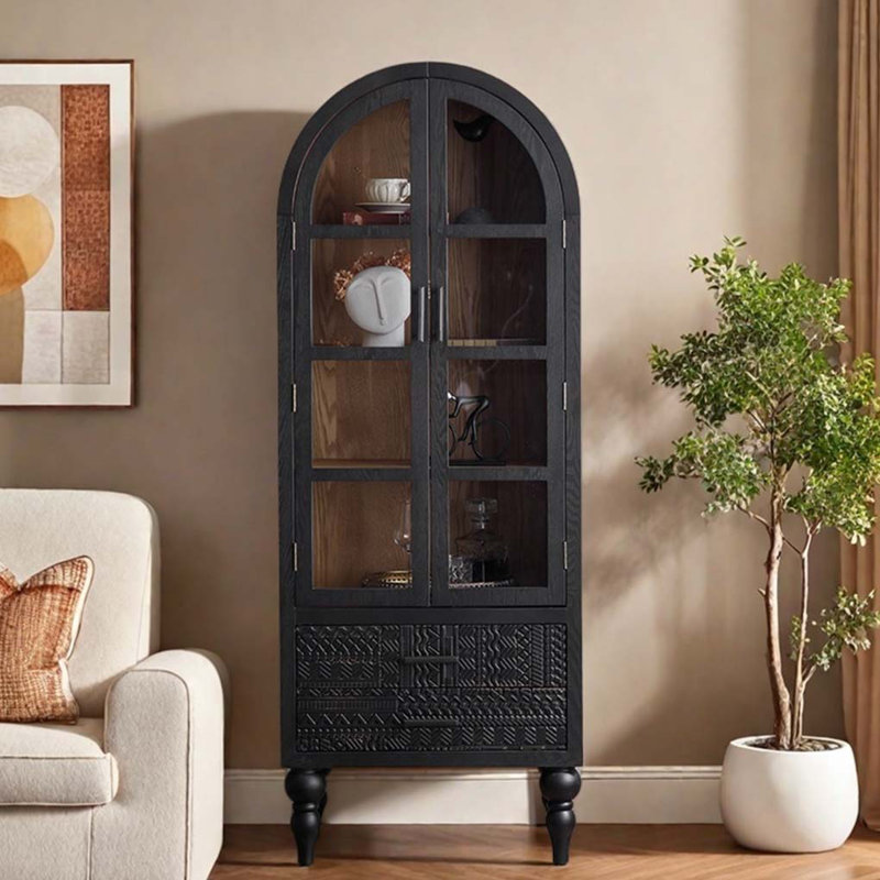 Solid Wood Carved Display Cabinet China Cabinet