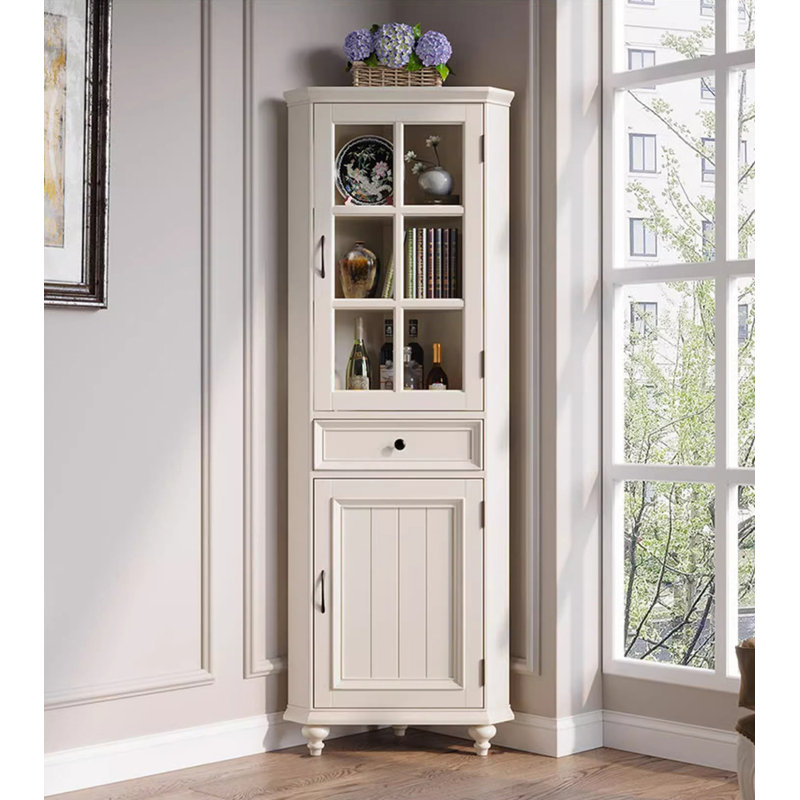 Vitrine de coin 70,08 po, Blanc