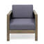 Fauteuil club d'extérieur en bois d'acacia avec accents en osier