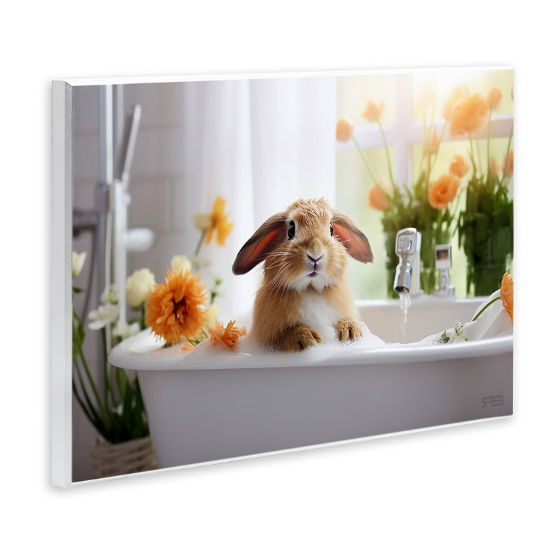«Bathing Baby Bunny» par Roozbeh Bahramali, H 13 po x l 19 po