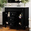 Armoire de salle de bain 36 po avec lavabo. Moderne et pratique. 2 portes, tiroirs de rangement. Lavabo en céramique noire. Vaste espace