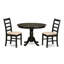 L'ensemble de mobilier de salle à manger 3 pièces comprend une table de cuisine ronde avec piédestal et 2 chaises de salle à manger rembourrées en lin, cappuccino-1356225248-1342806141-1430596120