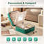 Travel Jewellery Box With Mirror - Emerald Green Plush Vel...