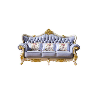 Canapé à accoudoirs roulés en cuir véritable 88,9 po Herblay