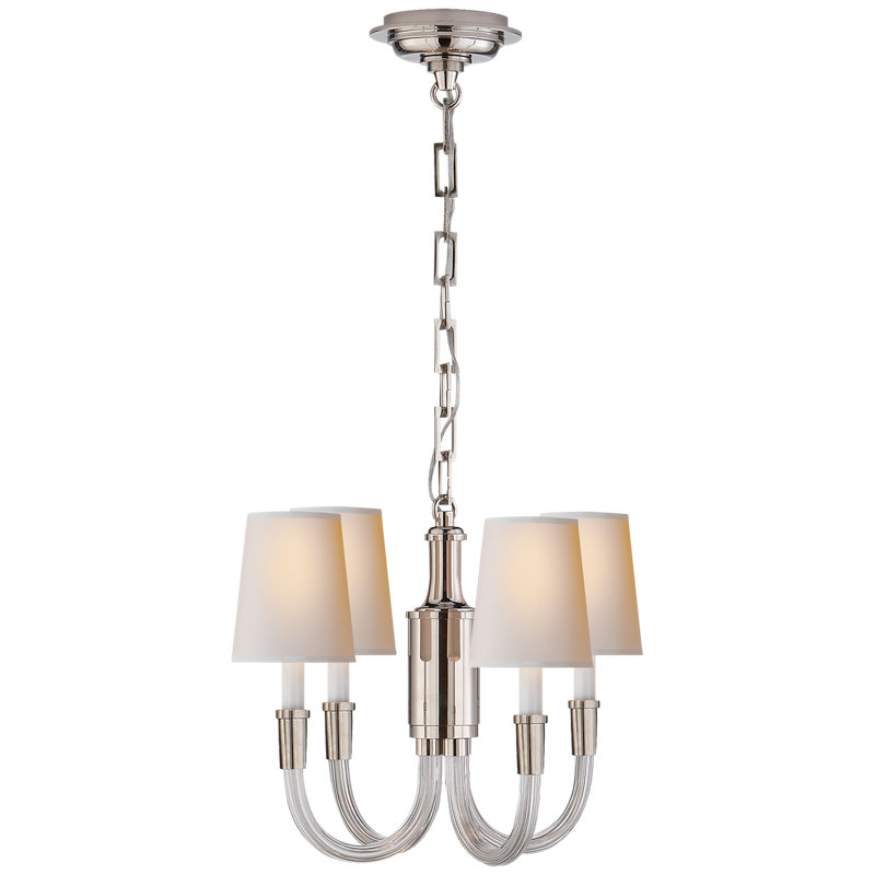 Thomas O'Brien Vivian Mini Chandelier, Polished Nickel, Paper