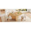 Table de salle à manger extensible Trexm, table de cuisine de ferme moderne avec base piédestal et patins réglables pour la salle à manger, cuisine (naturel)-657217092