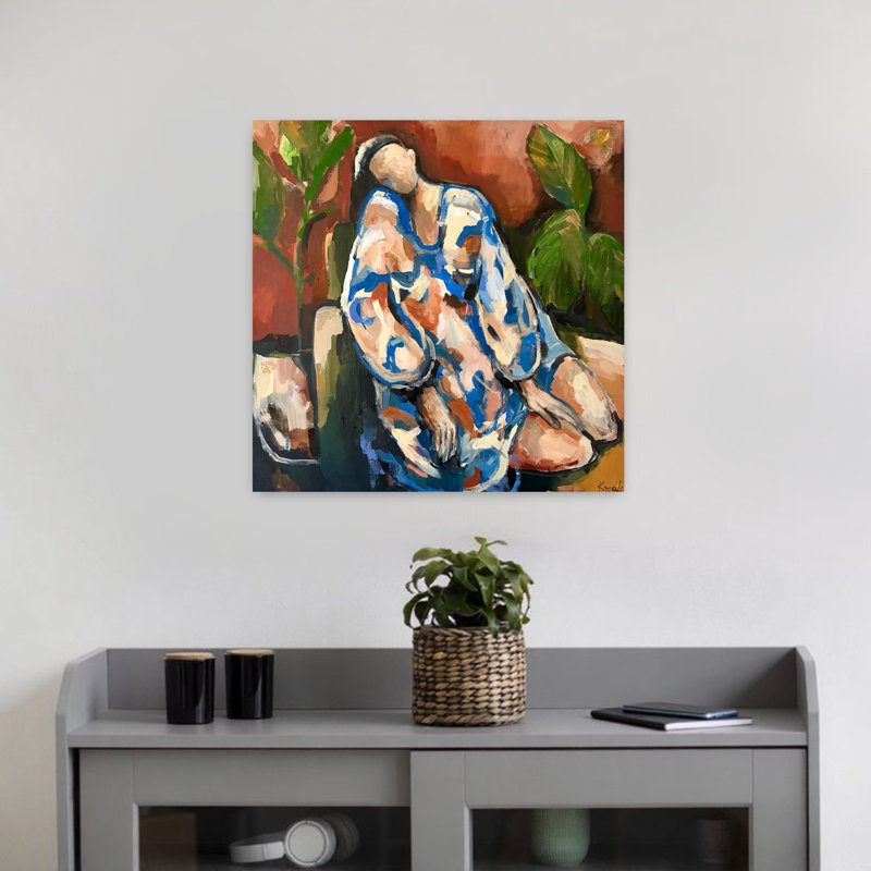 Art contemporain plante moderne, H 18" x l 18"