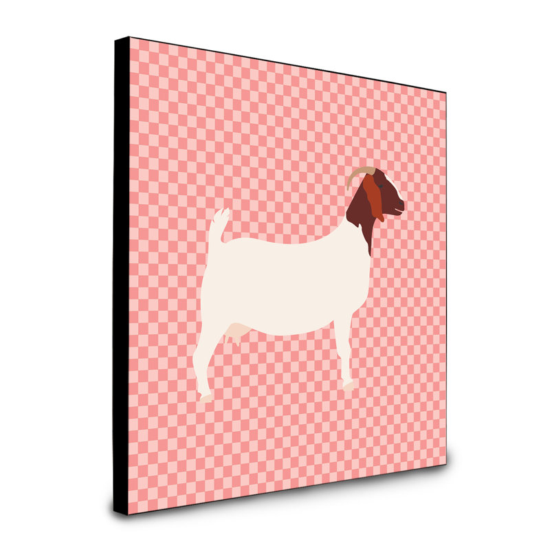 Panneau mural d’art chèvre boer Donan, Rose