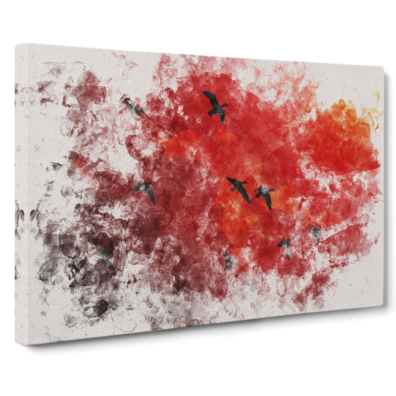 Migratory Geese - Wrapped Canvas Print, 60cm H x 91cm W x 3cm D