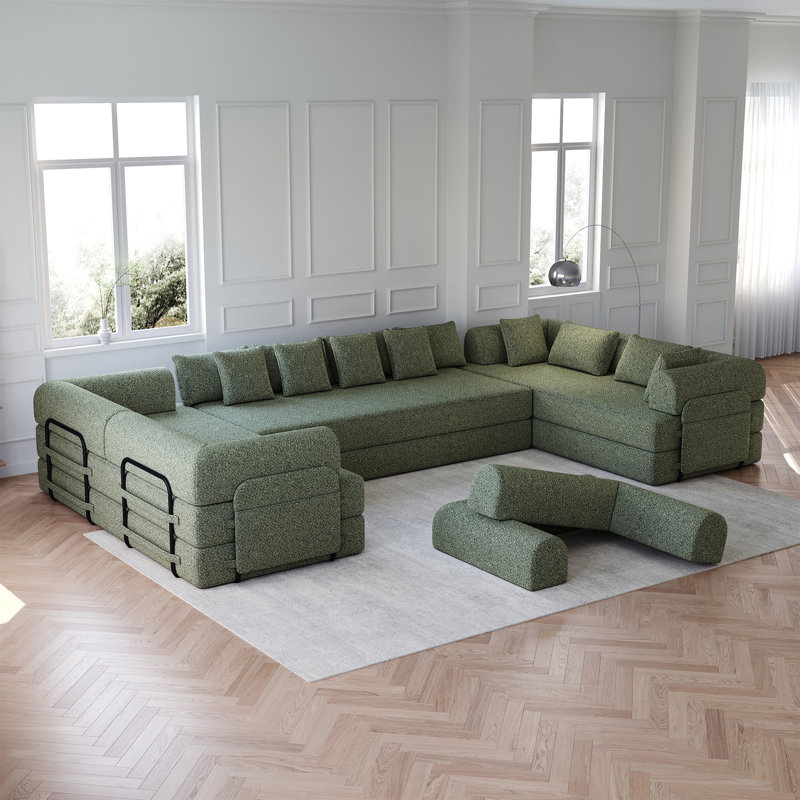 Canapé-lit convertible avec coussin cylindrique, canapé-lit pliant en velours côtelé avec cadre de forme fixe, canapé-lit pour salon