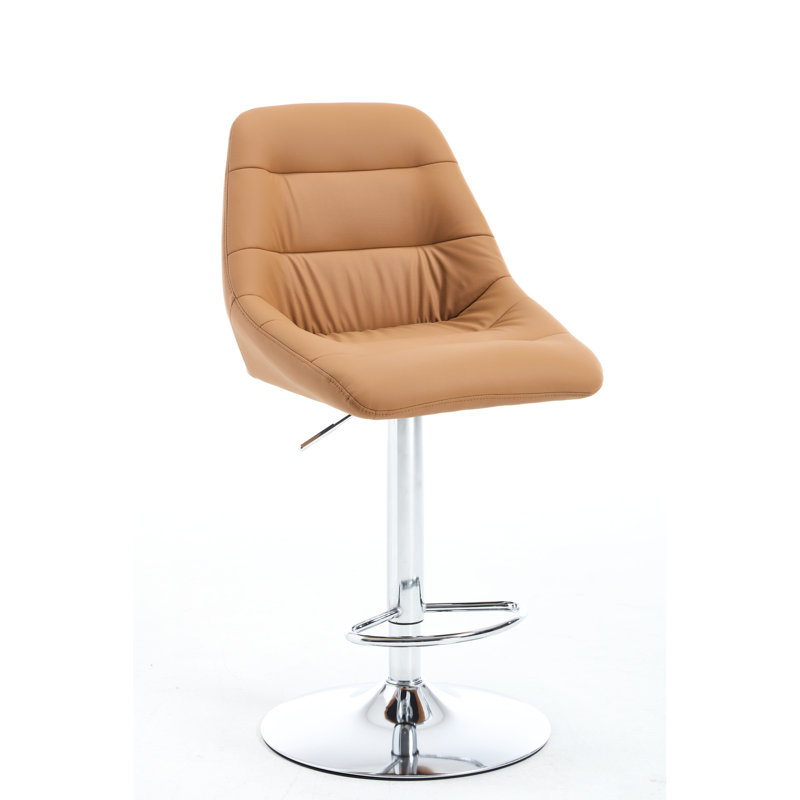 2 chaises de bar - brun, hauteur réglable, repose-pieds, 2 tabourets en velours, base en métal avec, brun