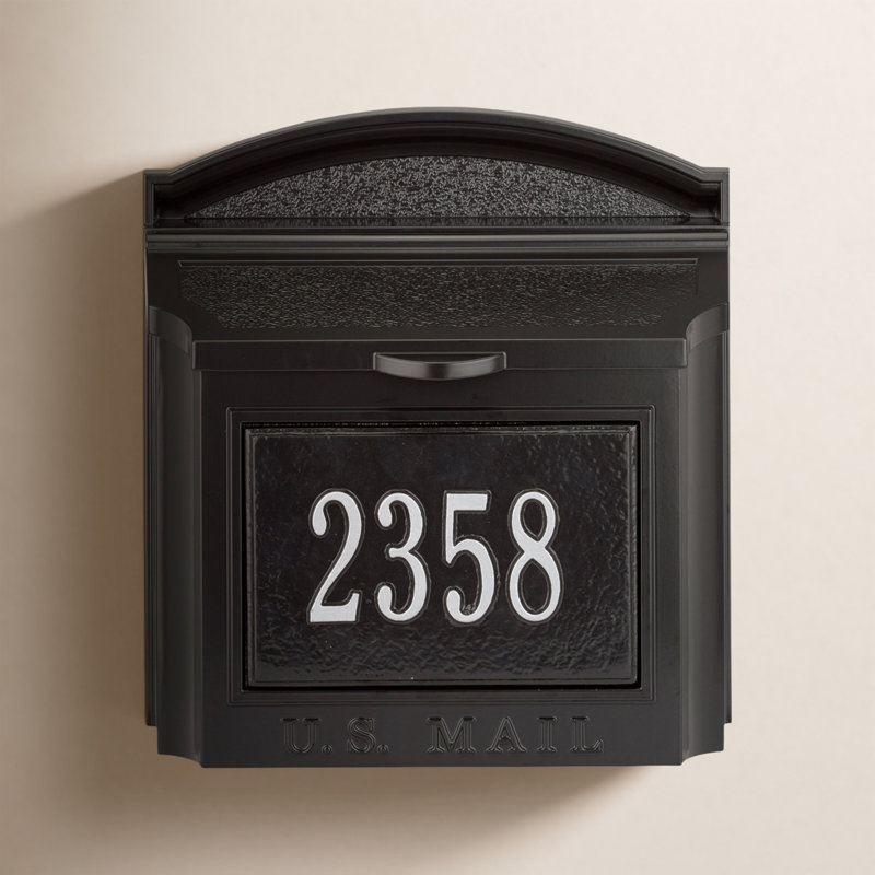 Locking Wall Mounted Mailbox, Black/Silver, Yes