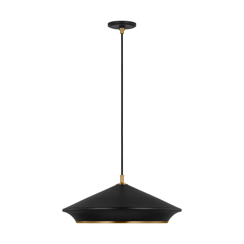 1 - Light Cone Pendant, Midnight Black, 9.75" H x 24" W x 24" D