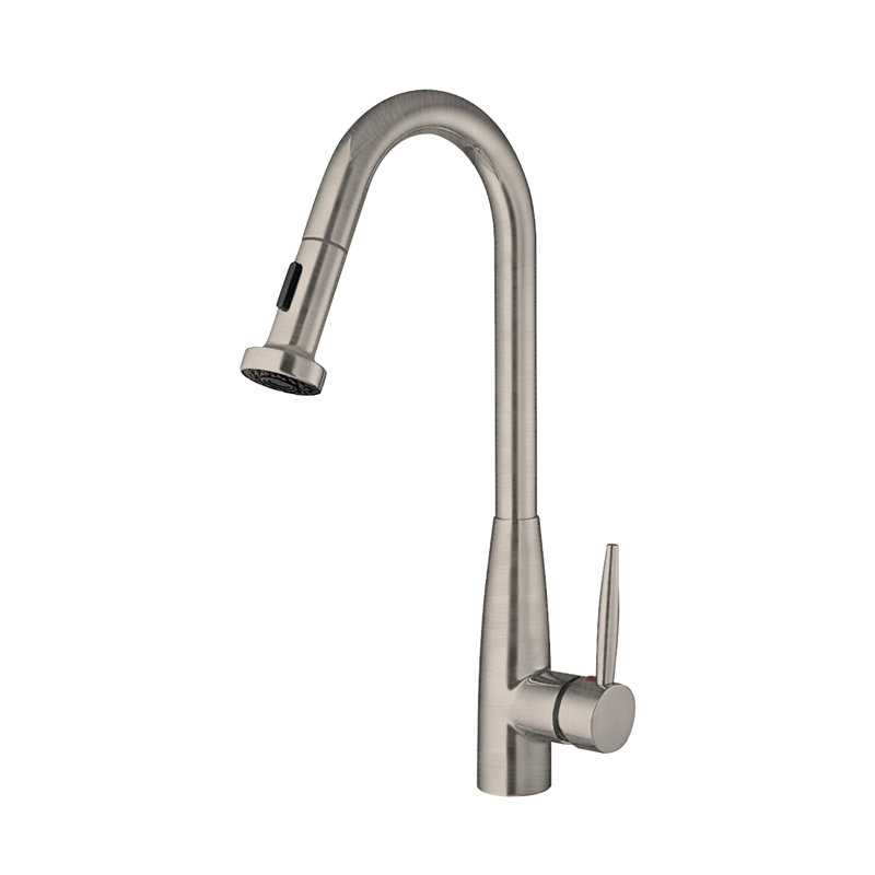 Whitehaus Collection Jem Pull Down Kitchen Faucet, Brushed Nickel