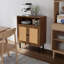 Armoire décorative Boho avec portes doubles, petit buffet autoportant pour couloir, salle de lavage, cuisine, salle à manger, vestibule (noyer)