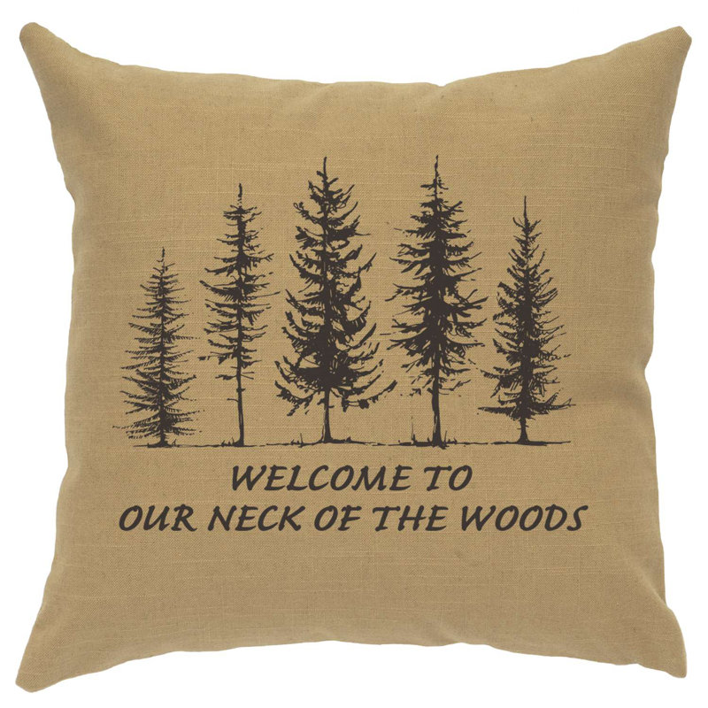 Coussin Wooded River Image - Cou de bois - Lin océan, Bleu