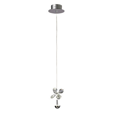 1 - Light Polished Chrome LED Crystal Pendant