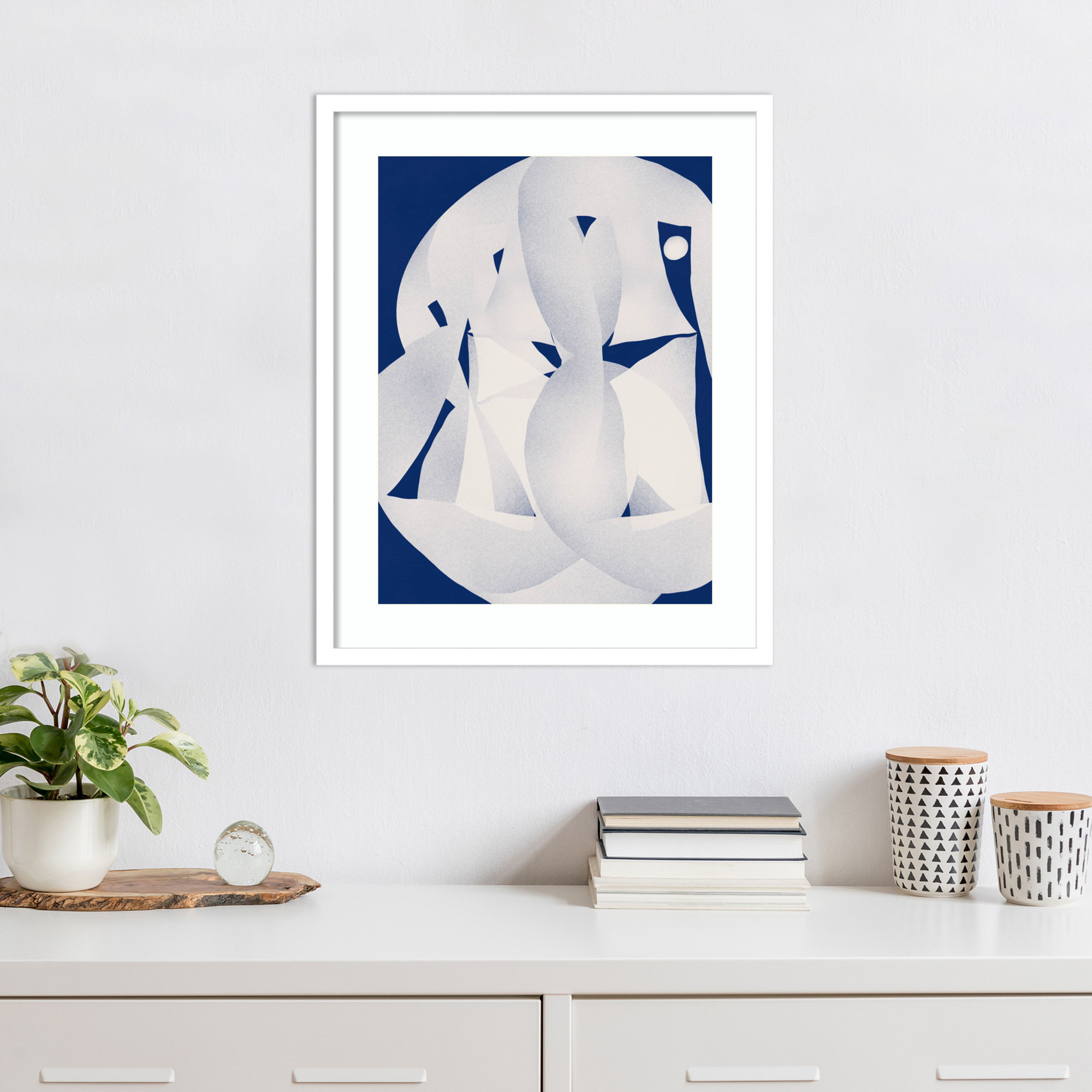 Paper Sculpture Abstract by Little Dean Wood Framed Wall Art Print, White, 25" H x 20" W