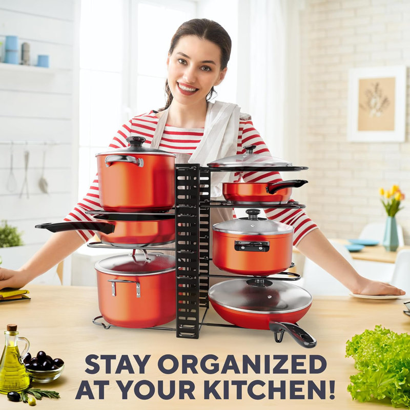 8-Tier Adjustable Pan Organizer Rack