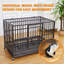 Heavy Duty Indestructible Dog Crate with 360° Lockable Wheels, Removable Tray & Top Open Design for Medium Large Dogs-353390039