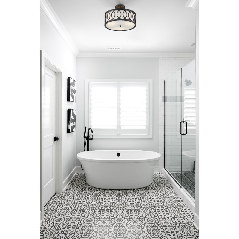 Graham 3 - Light Semi Flush Mount, Black