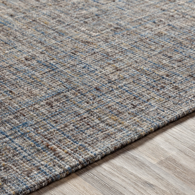 Hand Loomed Wool Geometric Area Rug, Rectangle 5' x 7'6"