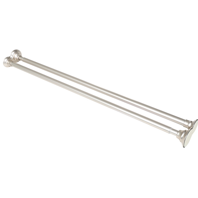 72'' Rustproof Aluminum Tension Shower Curtain Rod with Rubber End Caps