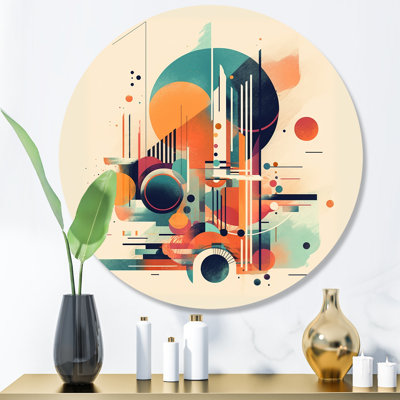 Décoration murale orange et bleu Contemplative Space V