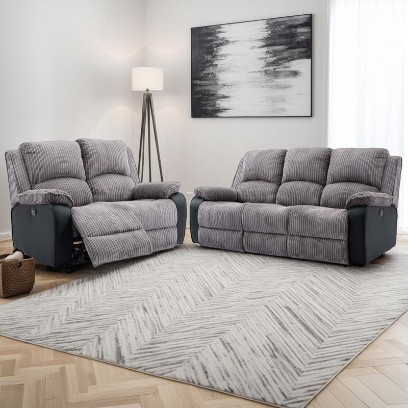 Electric Reclining Living Room Sets, Grey