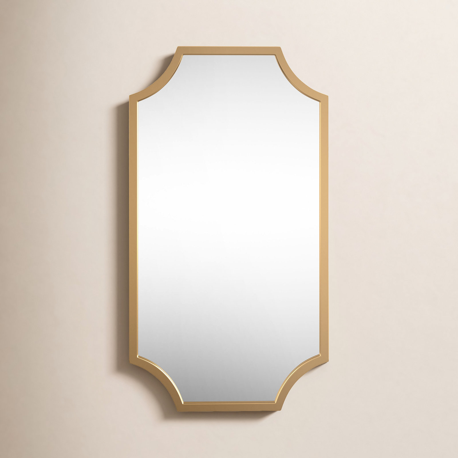 Toretto Metal Scalloped Wall Mirror, Gold