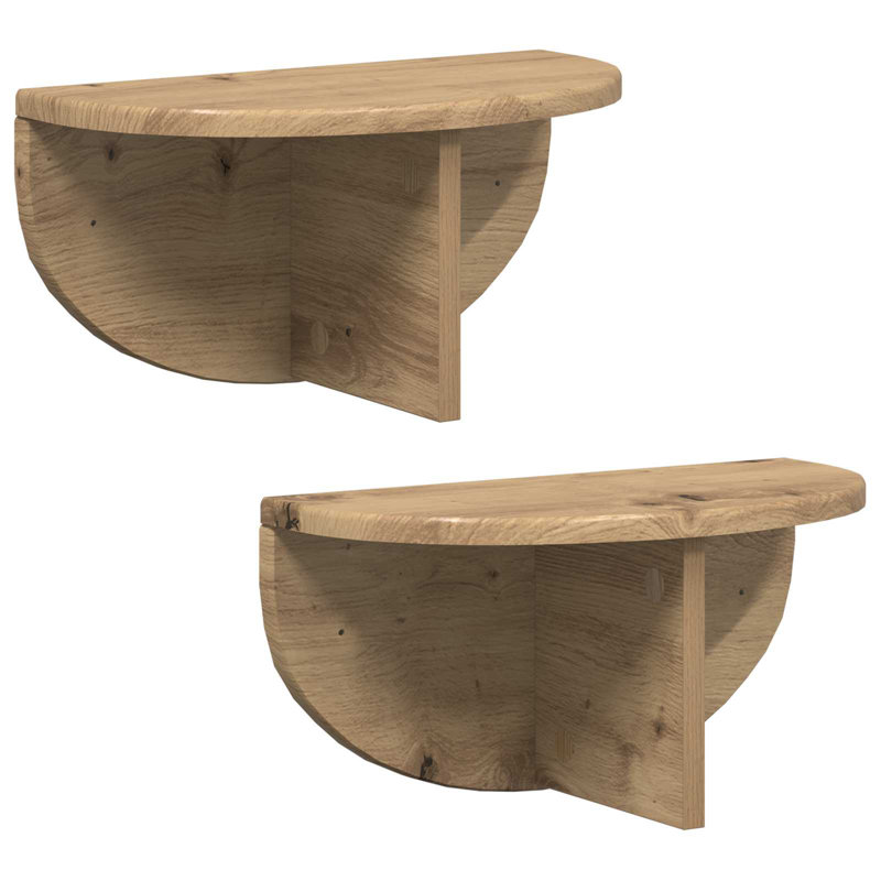 Floating Shelf, 19cm H x 38cm W x 19cm D, Artisan Oak