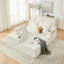 Canapé d'angle à compression 108 po en chenille avec méridienne, beige moderne pour la maison-1584614086