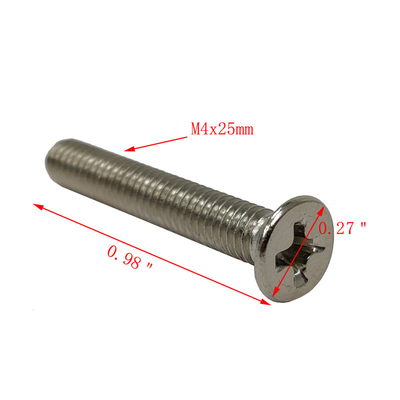 FixtureDisplays® Phillips Flat Head Screws M4x25mm Pitch 0.70mm 20PK 15162